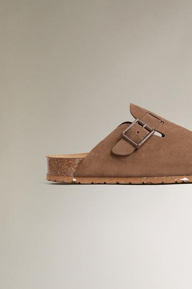 LEATHER CLOGS WITH BUCKLES - Brown by Zara - Image 5
