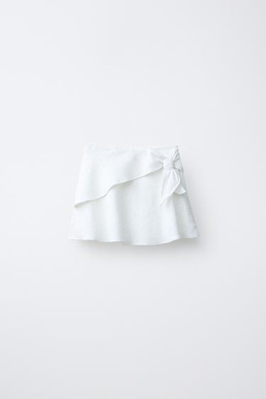 JUPE PARÉO NŒUD - Blanc de Zara