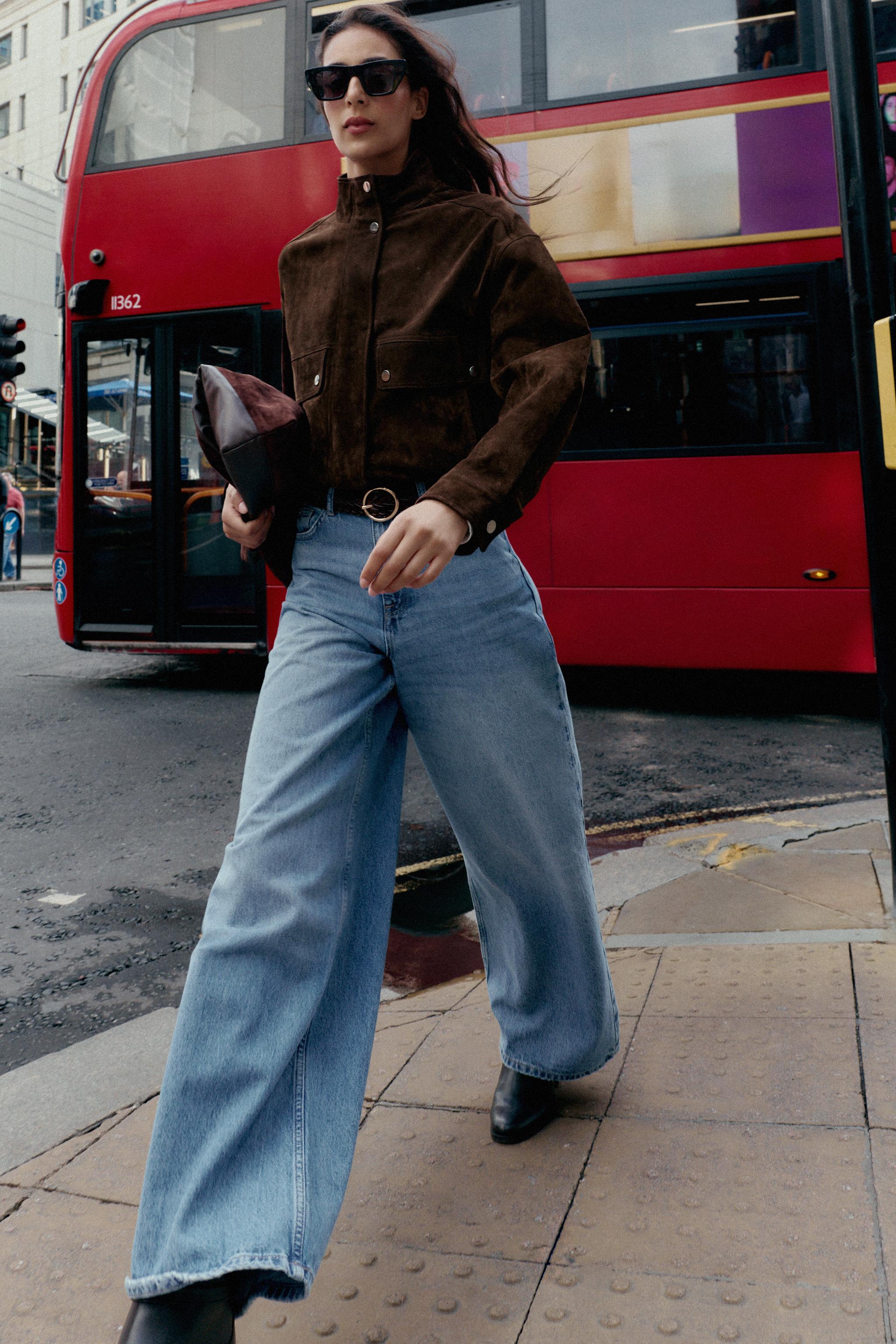 Z1975 HIGH-WAISTED WIDE LEG FULL LENGTH JEANS WITH BELT