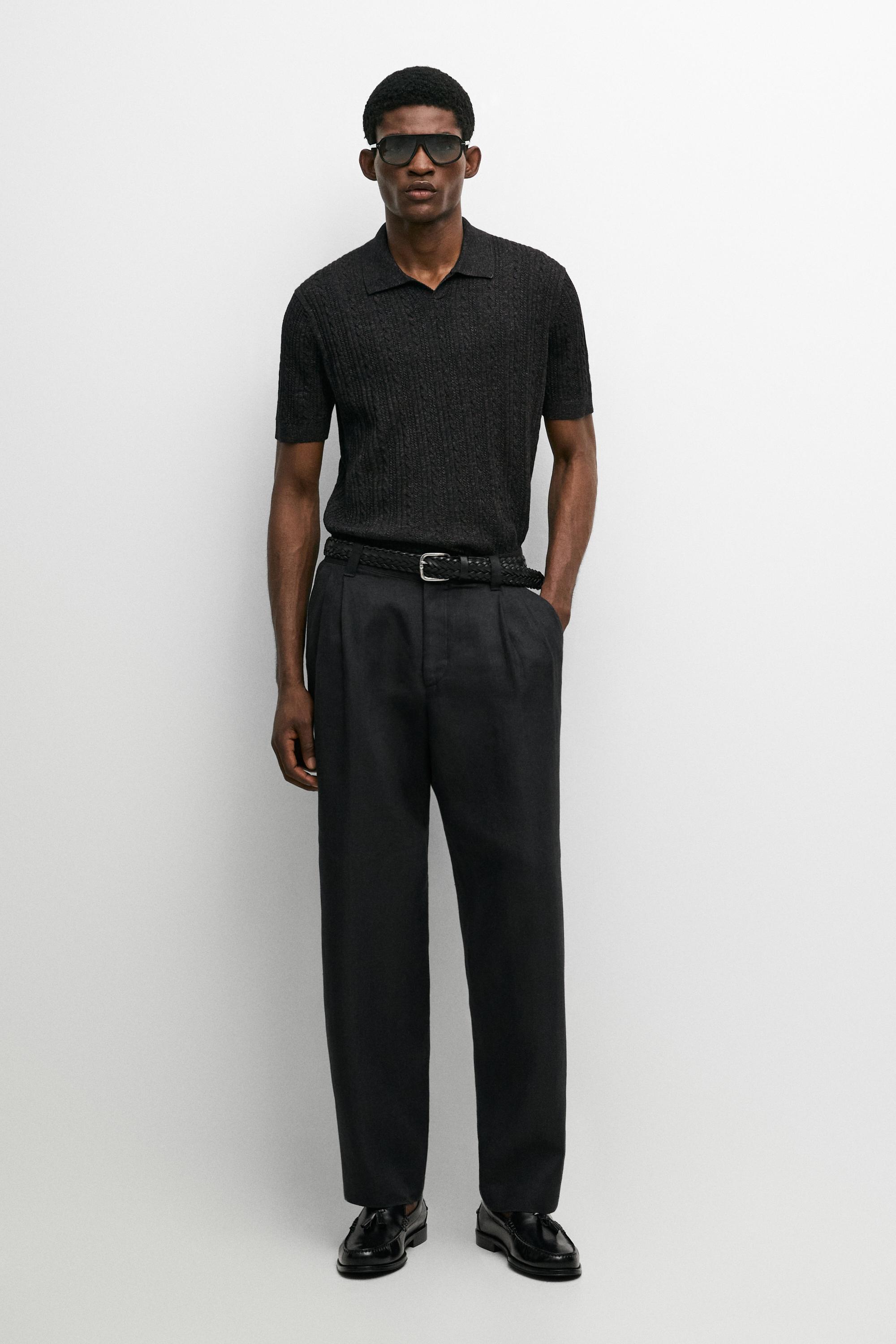 100% Cotton Knit Polo — Anthracite Gray