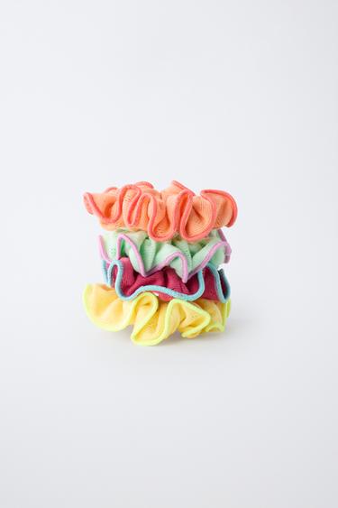 LOT DE QUATRE CHOUCHOUS À LISERÉS EN CONTRASTE - Multicolore de Zara - Image 2