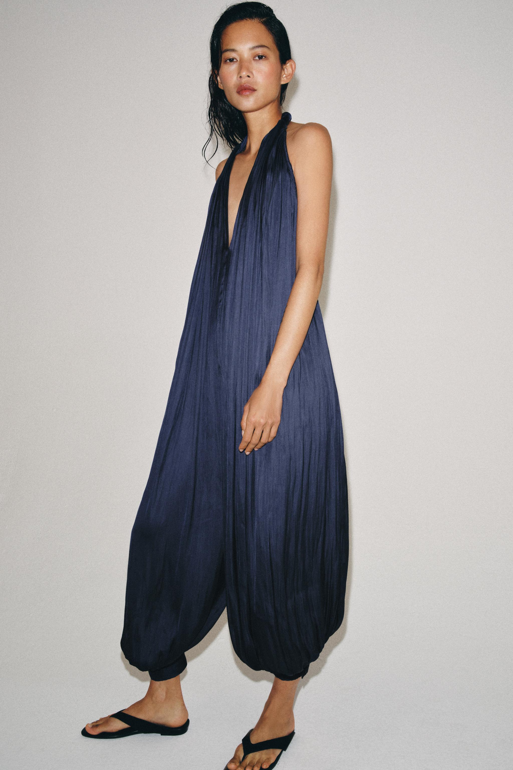 ZW COLLECTION SATIN HALTER JUMPSUIT