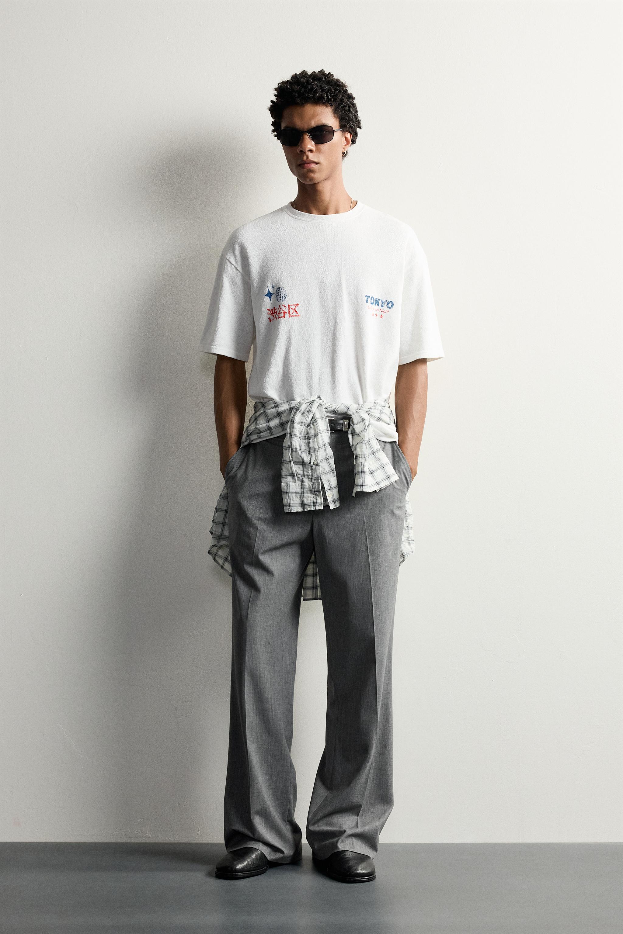 PRINTED KNIT T-SHIRT - Oyster-white | ZARA United States