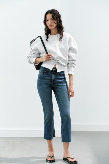 TRF CROPPED FLARE HIGH-WAIST JEANS - Blue by Zara - Image 0