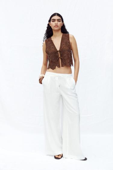 HÄKEL-TOP IM WESTEN-STIL - Hellbraun von Zara - Bild 0
