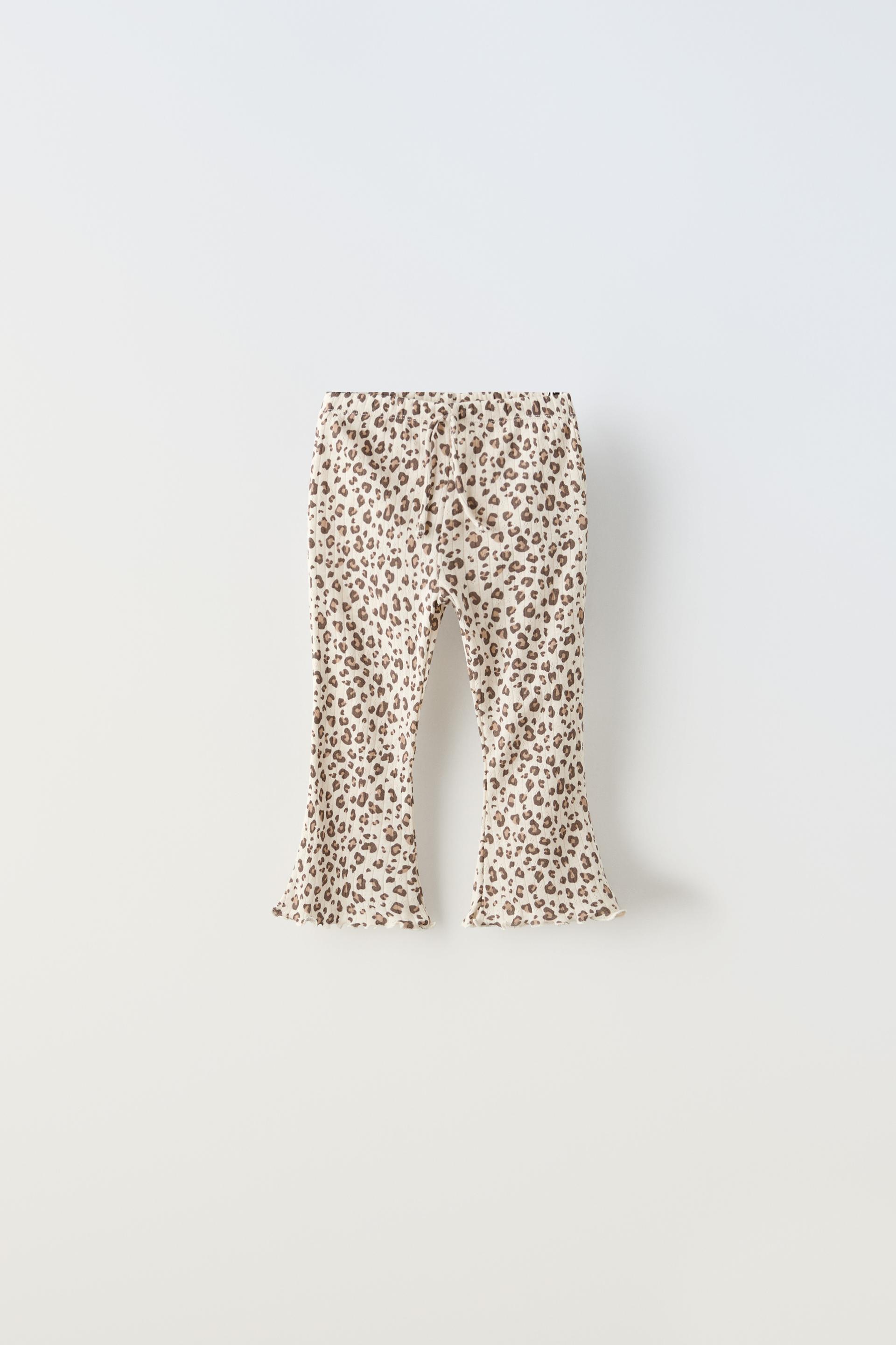 FLARED ANIMAL PRINT LEGGINGS - Ecru | ZARA United Kingdom