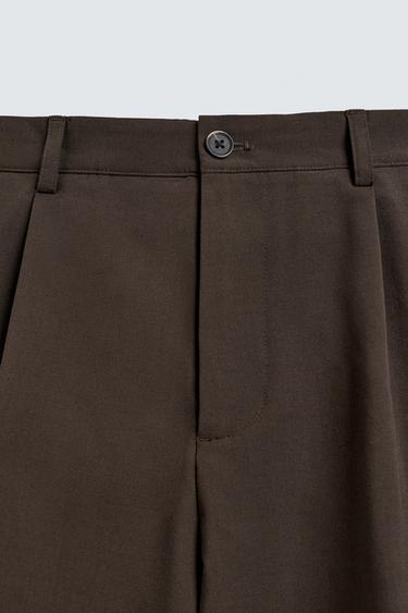 RELAXED FIT PLEATED BERMUDA SHORTS - Chocolate by Zara - Image 7