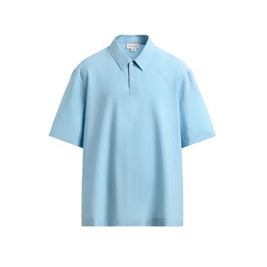 FLOWING VISCOSE BLEND POLO SHIRT - Sky blue by Zara