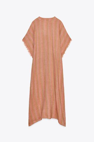 ZW COLLECTION MULTI-POSITION 100% LINEN KAFTAN - Multicoloured by Zara - Image 9