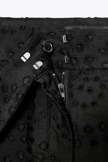 PANTALON BRODERIES AJOURÉES ZW COLLECTION - Noir de Zara - Image 6
