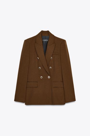 BLAZER ENTALLADA CRUZADA - Marrón de Zara