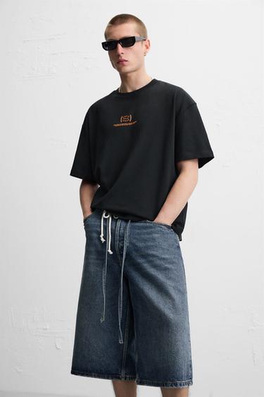 T-SHIRT IMPRIMÉS COMBINÉS - Noir de Zara - Image 5