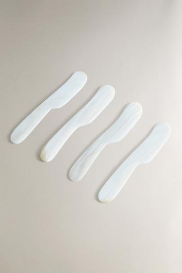 LOT COUTEAUX À BEURRE NACRE (LOT DE 4) - Perle chiné de Zara - Image 1