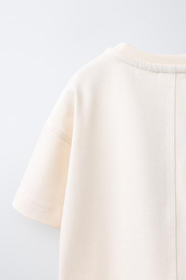 HEAVY SLOGAN PRINT T-SHIRT - Ecru by Zara - Image 3