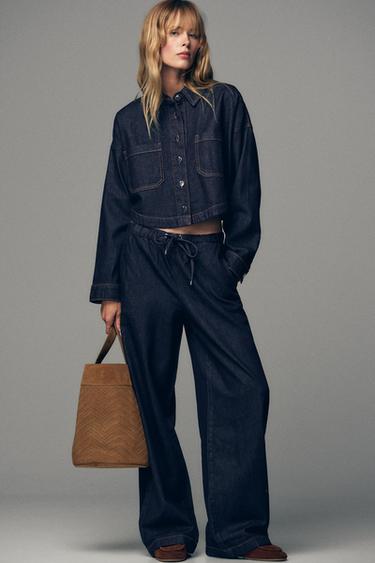JEANS Z1975 JOGGER WIDE LEG - Blue by Zara