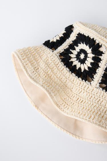 CHAPEAU BOB CROCHET RÉVERSIBLE - Écru de Zara - Image 2