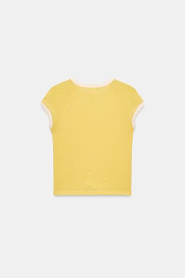 RED PIPING T-SHIRT - Yellow by Zara - Image 1