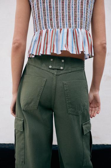 PANTALON CARGO TAILLE NORMALE - Kaki de Zara - Image 5