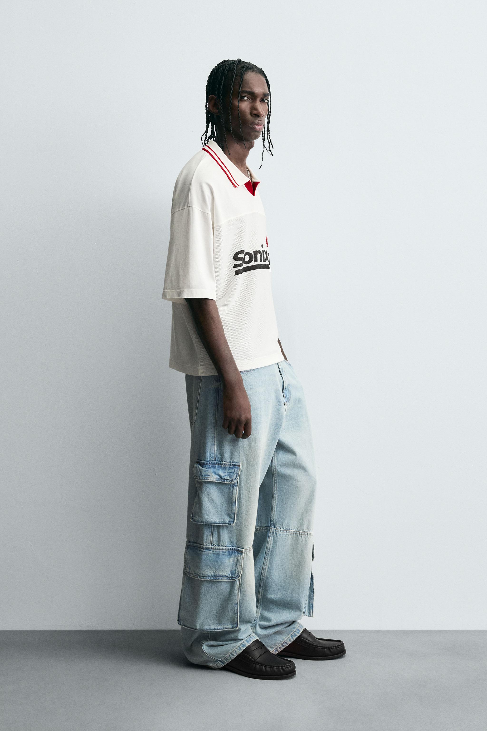 レトロサッカープリントポロシャツ - エクリュ | ZARA Japan / 日本