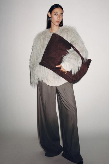 MANTEAU EFFET FOURRURE ZW COLLECTION - Gris clair de Zara - Image 8