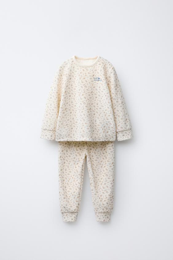 1 1/2-6 YEARS/ FLORAL VELOUR PYJAMAS - Ecru by Zara - Image 0