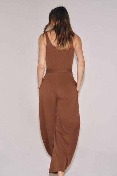 COMBINAISON HEAVY COTTON AVEC CEINTURE - Rouge orangé de Zara - Image 2