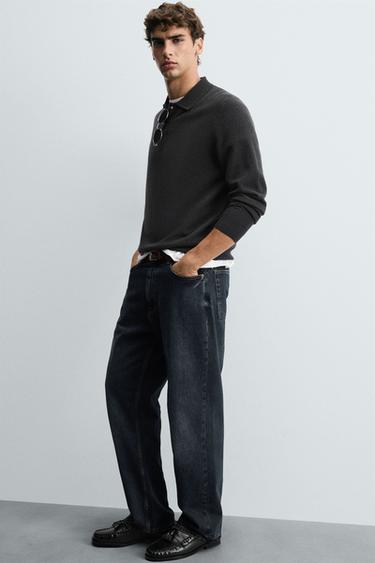 POLO EN MAILLE LAINE - CACHEMIRE - Gris anthracite de Zara - Image 5
