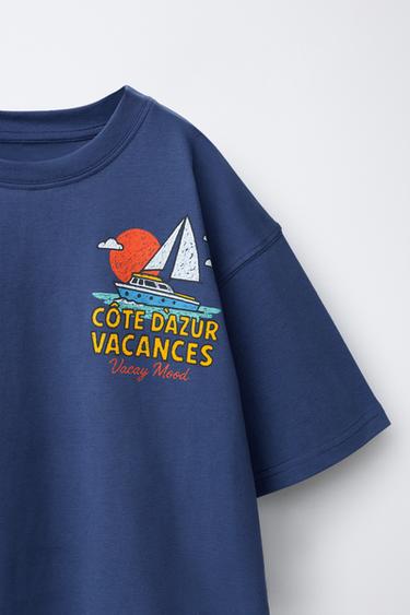 SAILBOAT PRINT T-SHIRT - Blue by Zara - Image 2