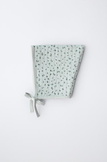 PADDED FLORAL BONNET - Greenish by Zara - Image 3