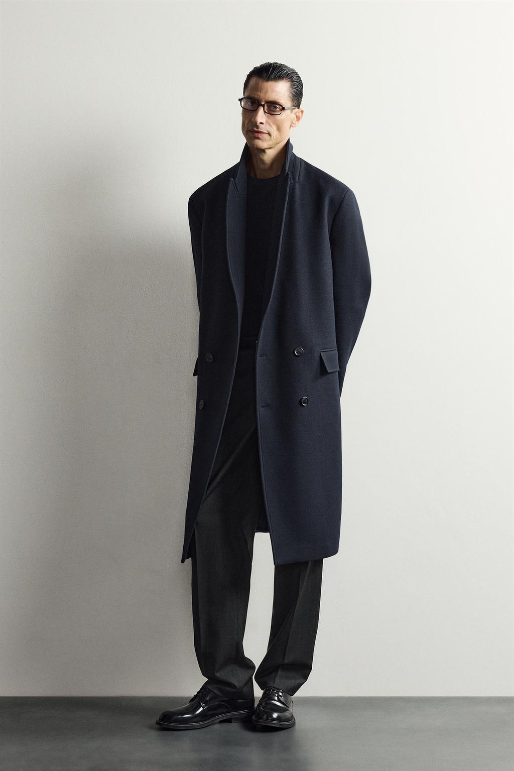 WOOL BLEND DOUBLE-BREASTED COAT