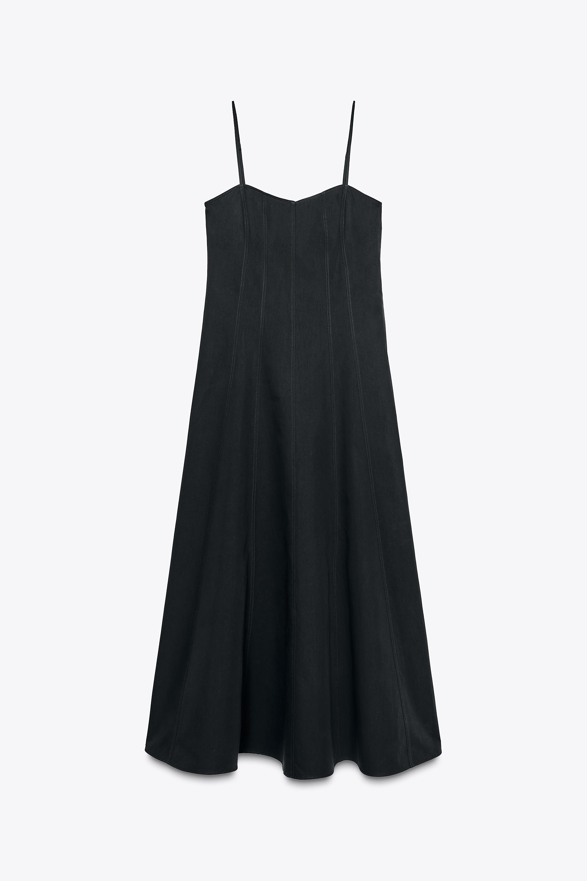POPLIN DRESS ZW COLLECTION - Navy blue | ZARA Canada