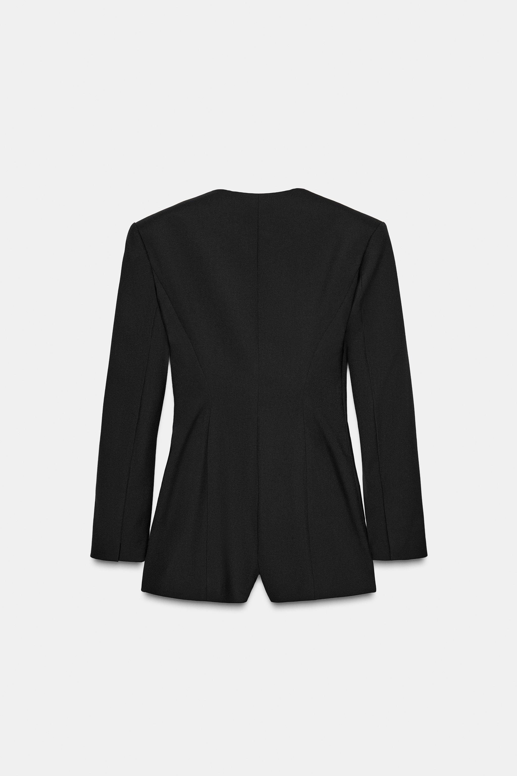 MONO BLAZER CORTO CRUZADO Negro ZARA España