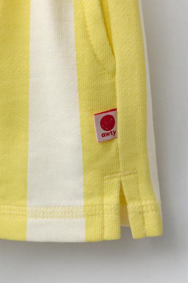 STRIPED PLUSH BERMUDA SHORTS - Pastel yellow by Zara - Image 3