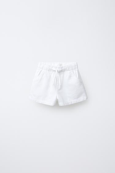ELASTIC DENIM BERMUDA SHORTS - White by Zara