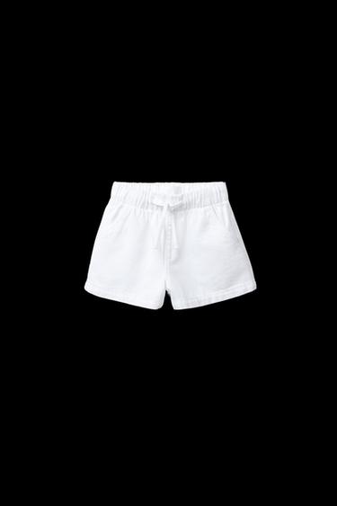 ELASTIC DENIM BERMUDA SHORTS - White by Zara