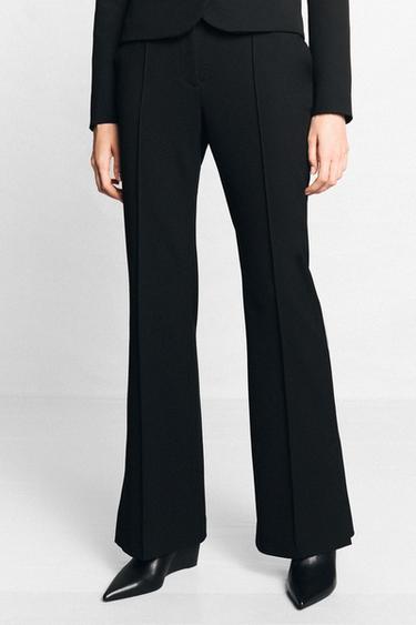 PANTALON FLARE À FENTES - Noir de Zara