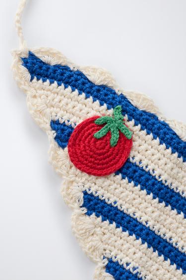 BANDANA EN MAILLE TEXTURÉE CASA LAWA X ZARA KIDS - Bleu / Blanc de Zara - Image 2