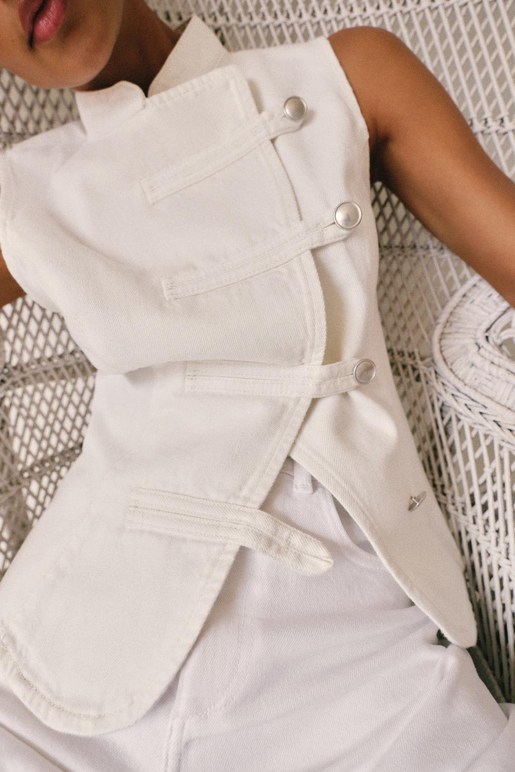 Z1975 DENIM TOP WITH FROG FASTENING