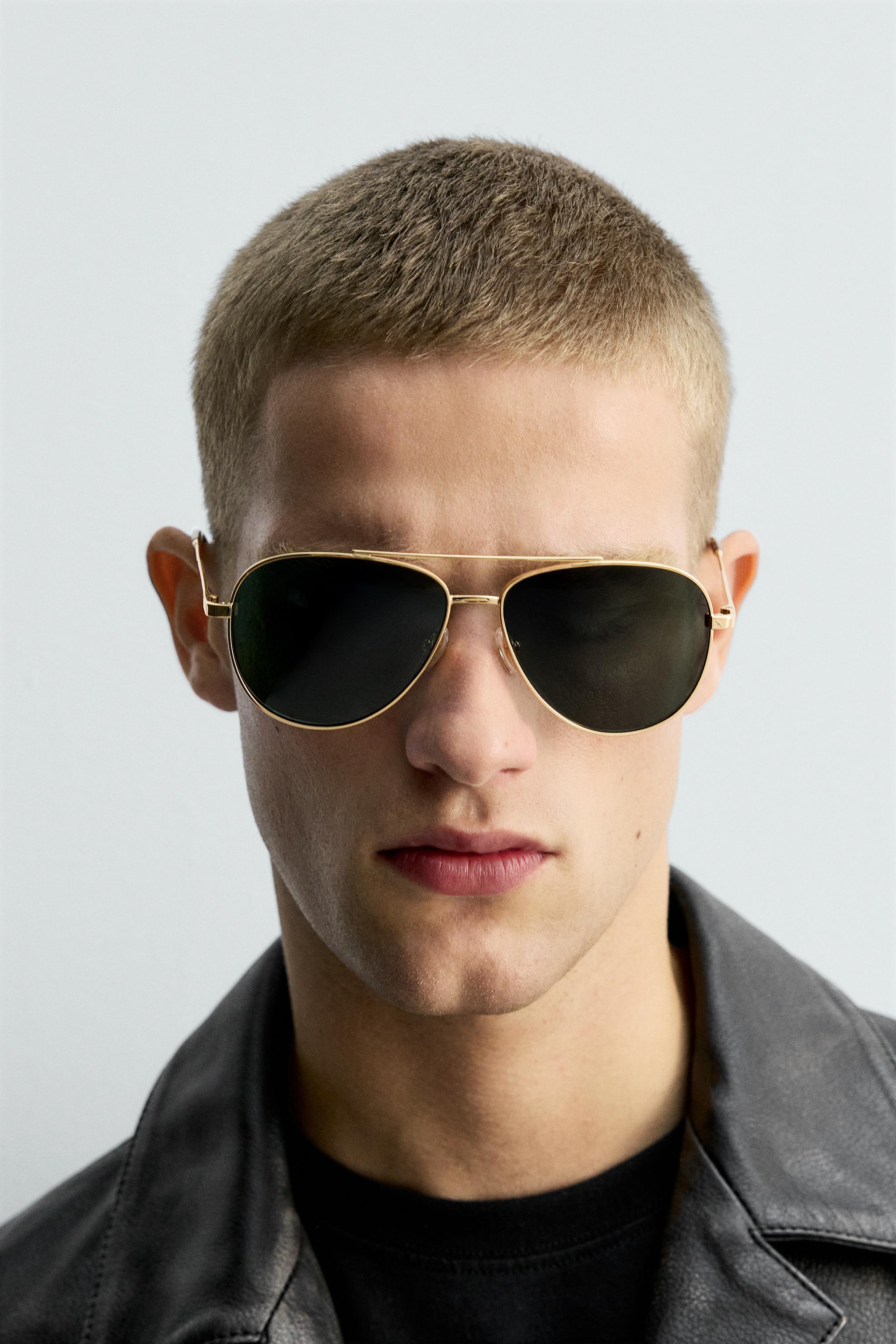 AVIATOR STYLE SUNGLASSES LIMITED EDITION - Gold | ZARA