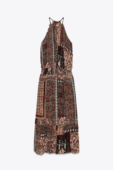 METALLIC THREAD PRINTED DRESS - Multicoloured by Zara - Image 8