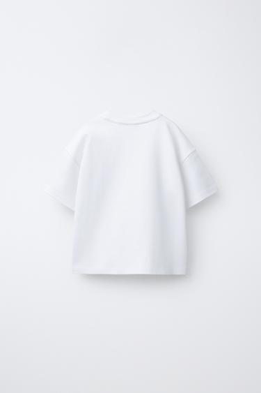 تيشرت INTERLOCK بيزك - أبيض الخاص بـ Zara