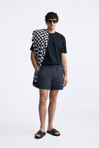 CHECK BEACH TOWEL - Navys / Ecrus by Zara - Image 0