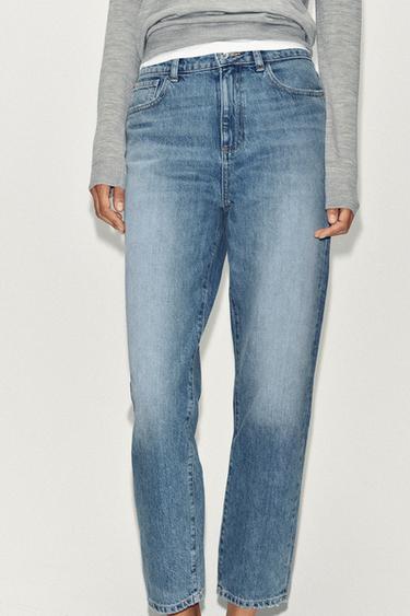 TEXANS Z.05 MOM FIT RIGID TIR LLARG - Blau mitjà de Zara