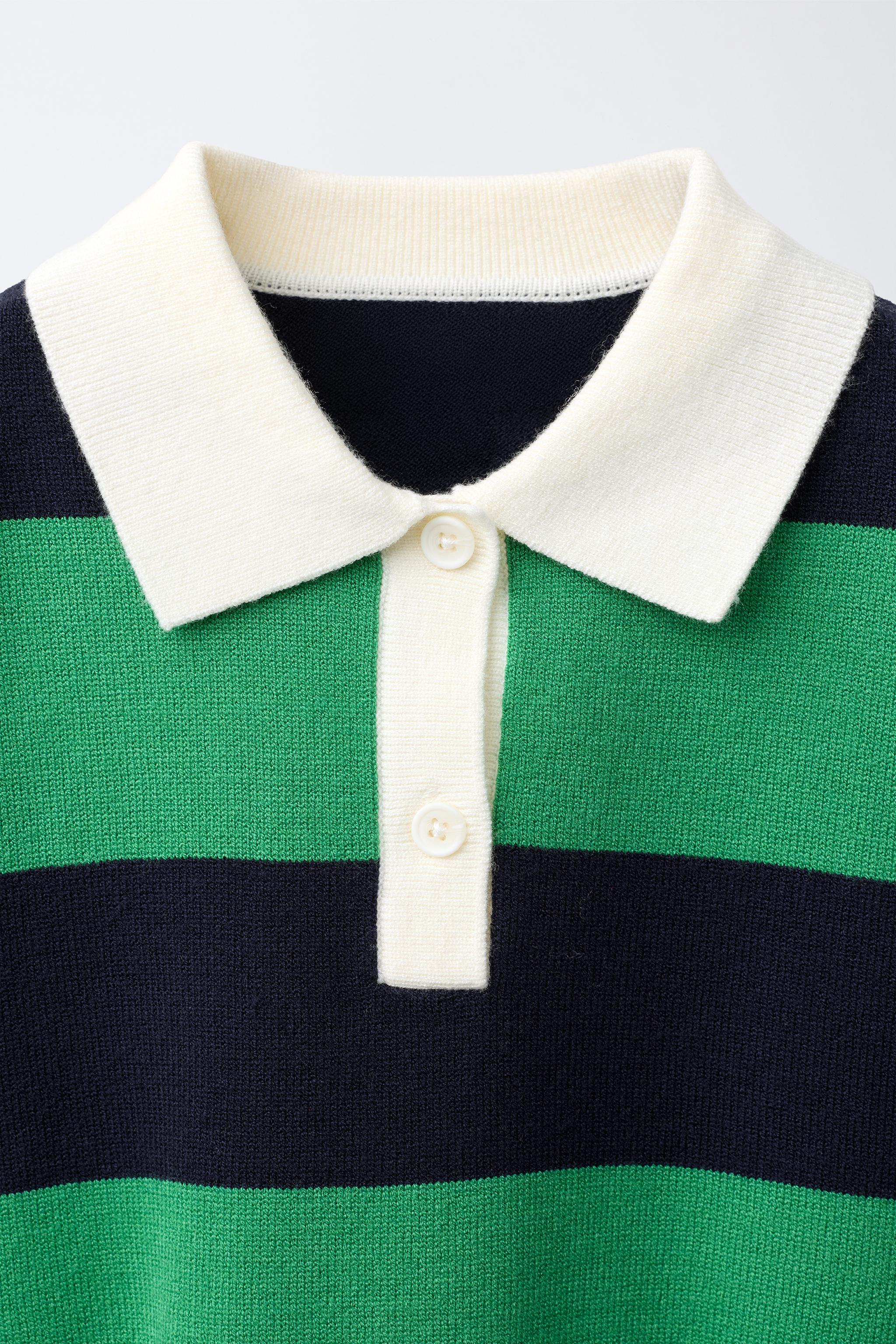 Детские свитеры Zara STRIPED POLO JUMPER — фото 4