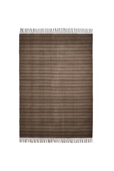 STRIBET PLAID - Kaki fra Zara