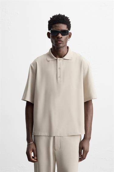 FLOWING POLO SHIRT - Mink by Zara