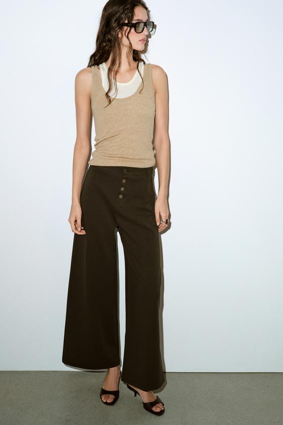 STRAIGHT LEG BUTTON PANTS
