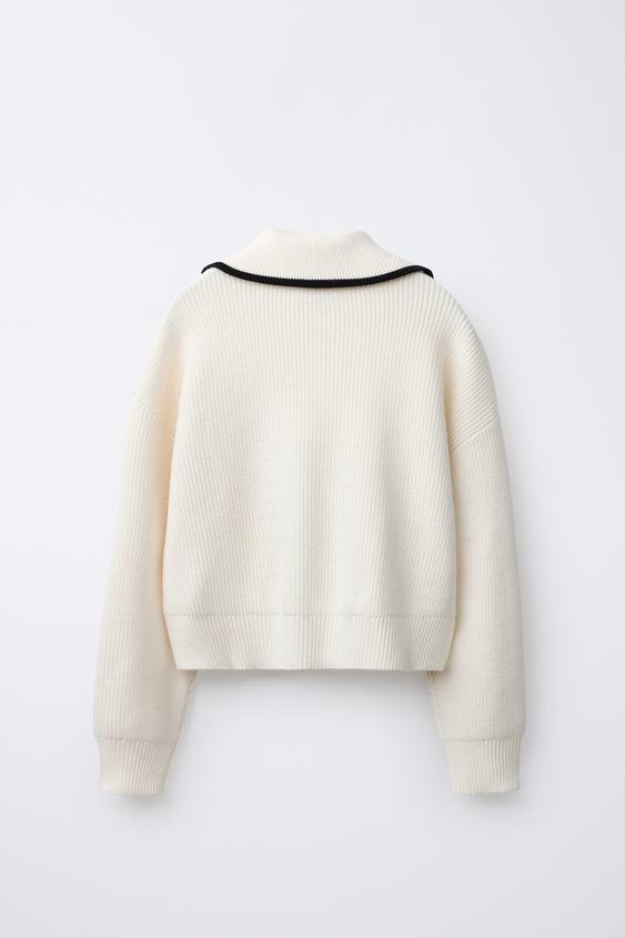CONTRAST KNIT SWEATER