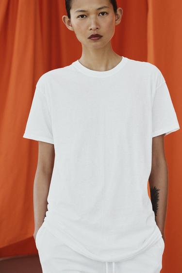 STRAIGHT-LEG COTTON TROUSERS - White by Zara