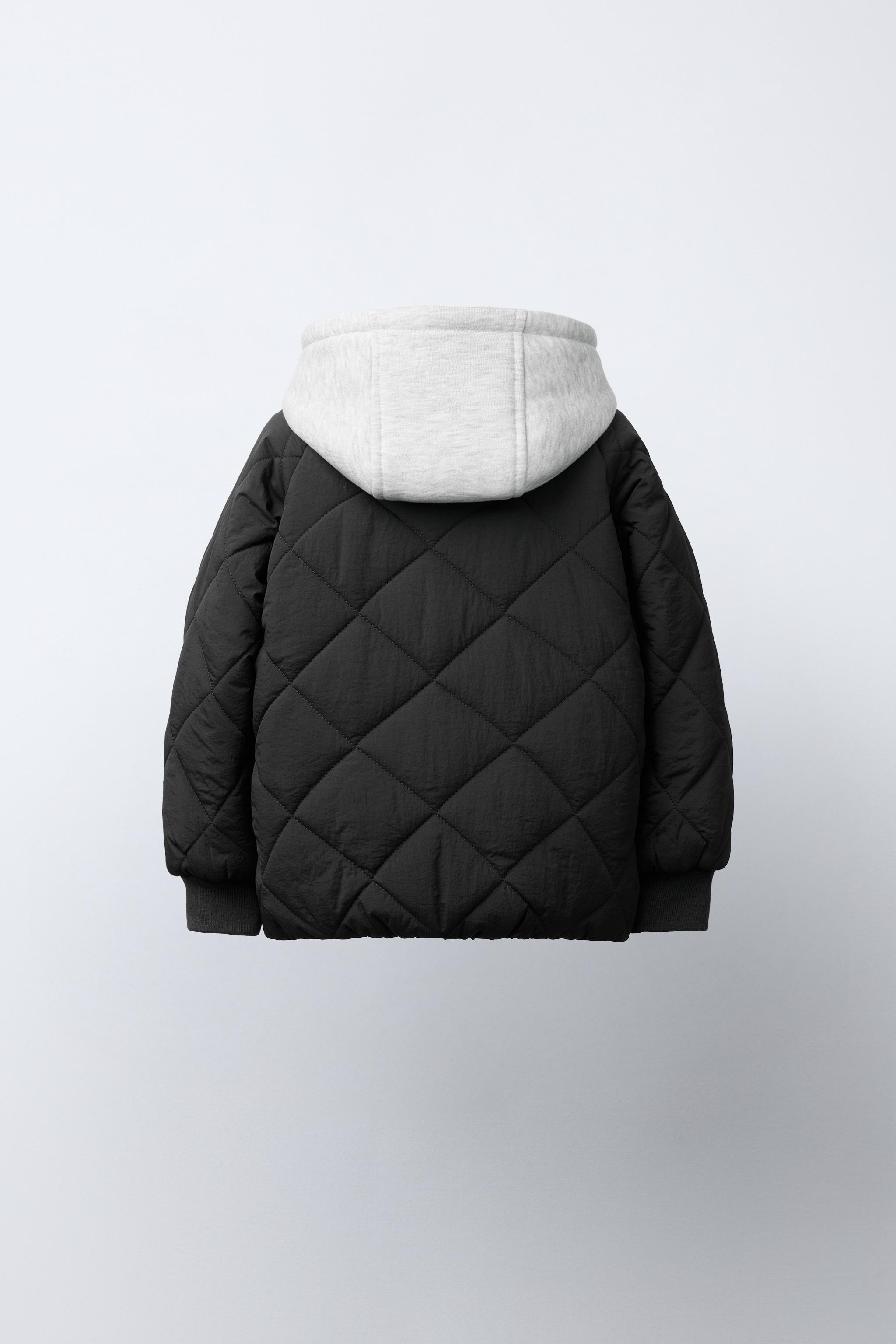 COMBINATION HOODIE PUFFER JACKET - Khaki | ZARA United States